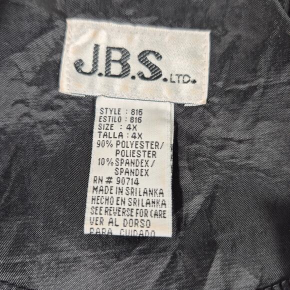 JBS Black Velvet Vintage Metal Spade Hook Loop Buttons Jacket Blazer Tunic 4 XL - Picture 3 of 3
